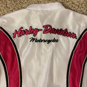 Harley Davidson ladies jacket - pink & white mesh. Like new! Size Medium